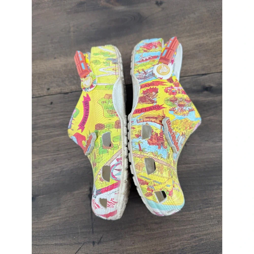 Crocs 50th Anniversary Disney Parks Vault Collection Magic Kingdom Map Clogs W 8